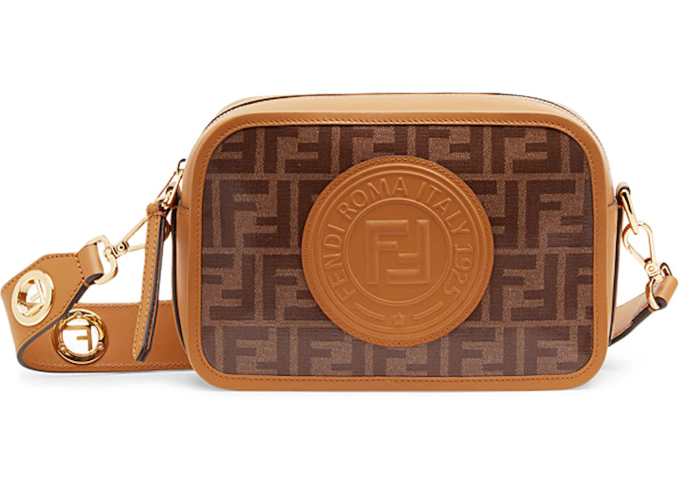 Fendi Camera Case FF Stamp Patch Brown/Caramel