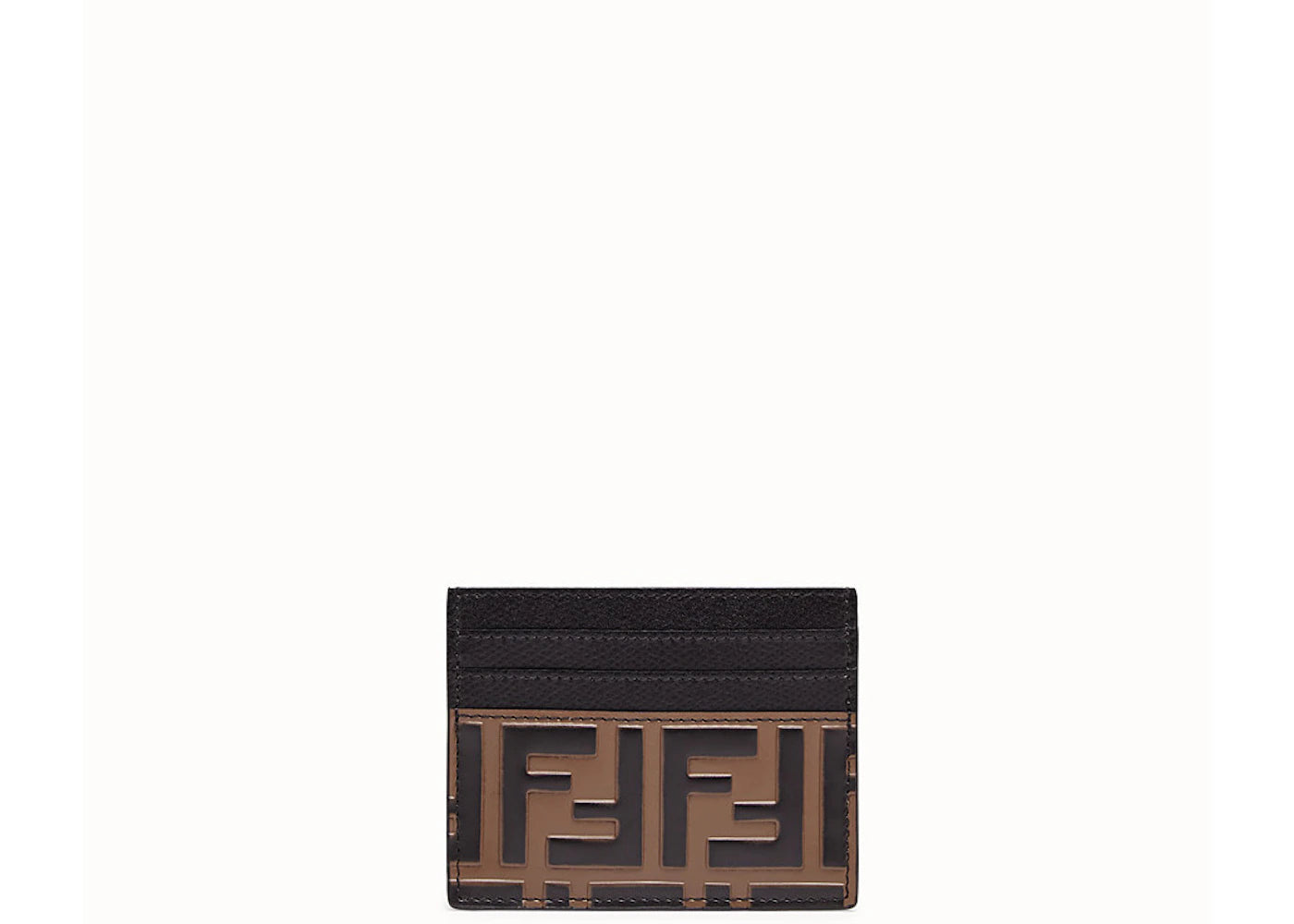 Fendi Card Holder Embossed FF Brown/Black