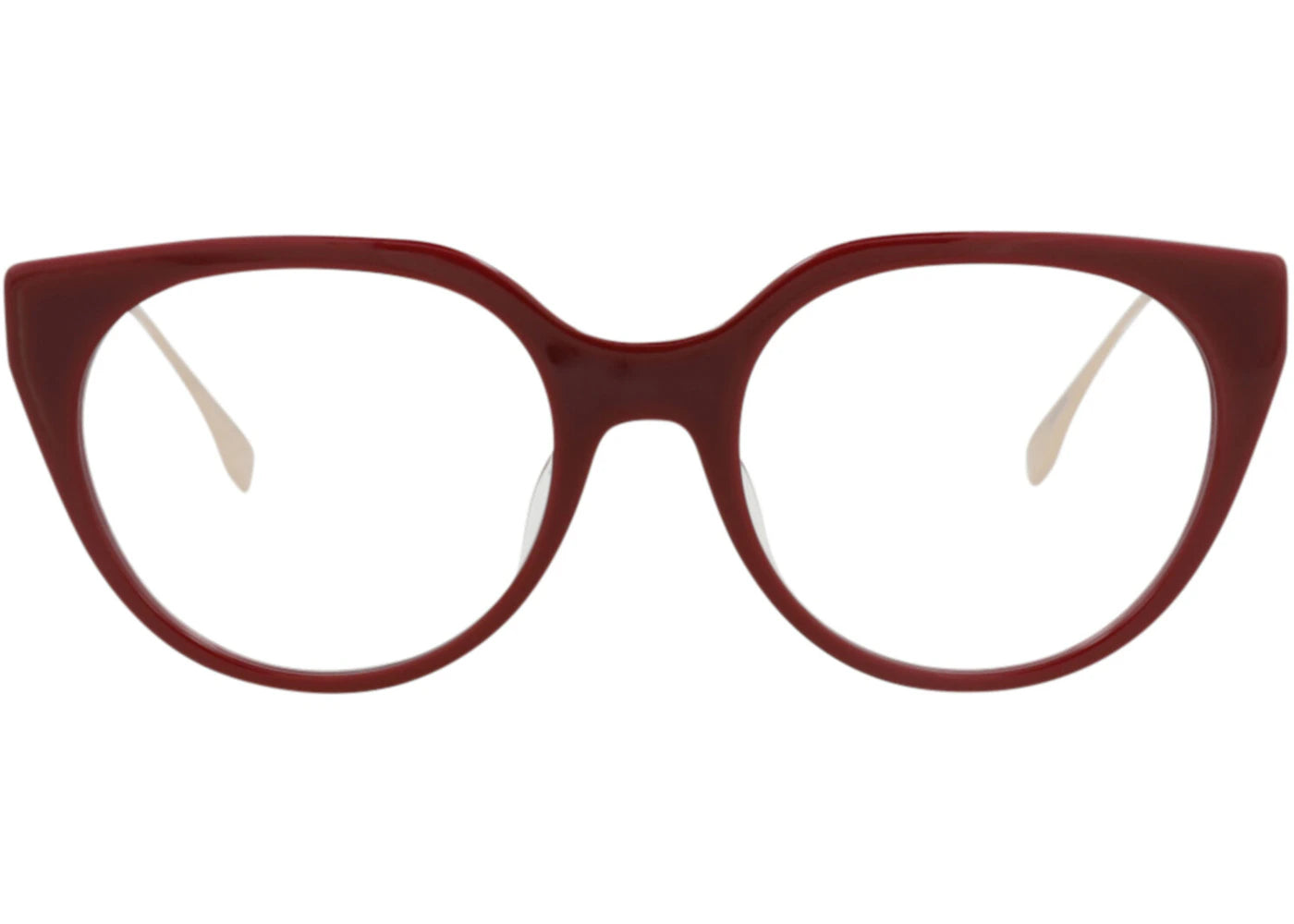 Fendi Cat Eye-Frame Acetate Optical Frames Bordeaux Gold Transparent (FE50010I-53-069)