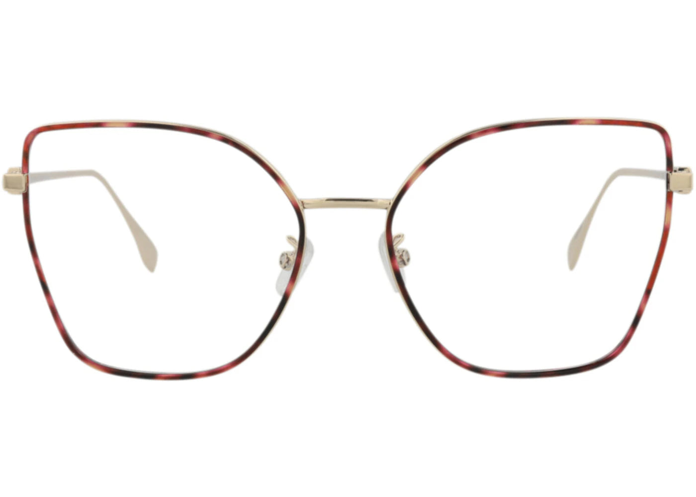 Fendi Cat Eye-Frame Metal Optical Frames Gold Gold Transparent (FE50012U-56-032)