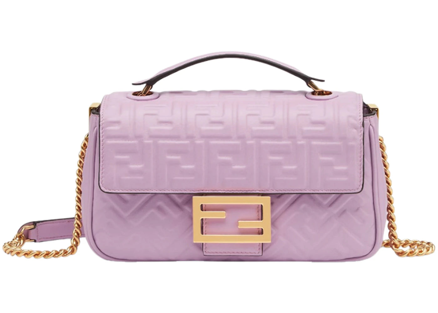 Fendi Chain Baguette Midi 3D FF Motif Lilac