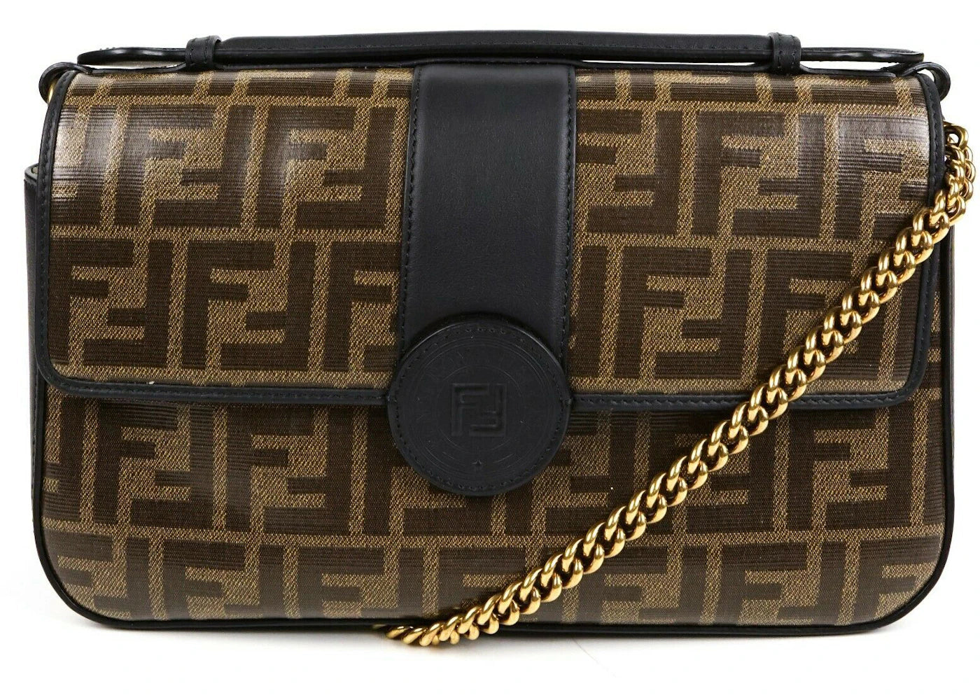 Fendi Double Shoulder Bag F Brown/Black