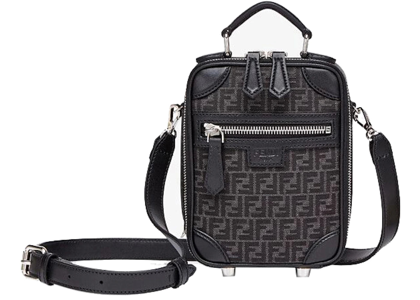 Fendi FF Jacquard Mini Trolley Micro Black