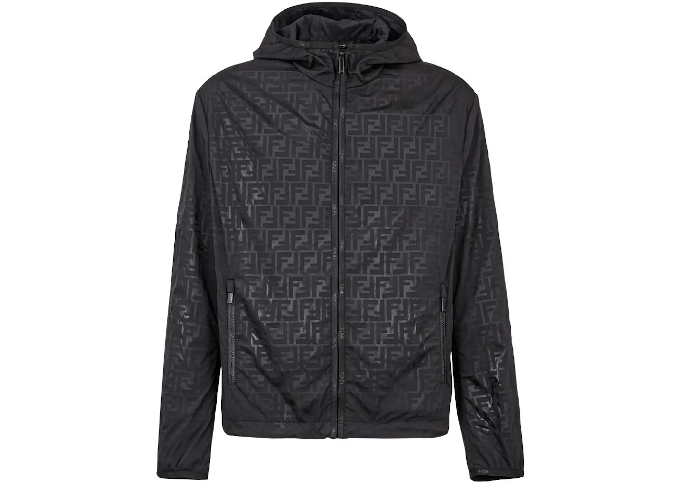 Fendi FF Logo Packable FENDI Hooded Jacket Black