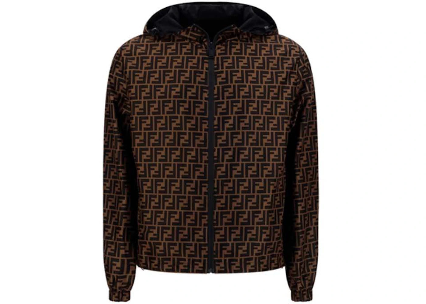 Fendi FF Logo Zip-Up Lightweight Jacket Tabacco/Moro