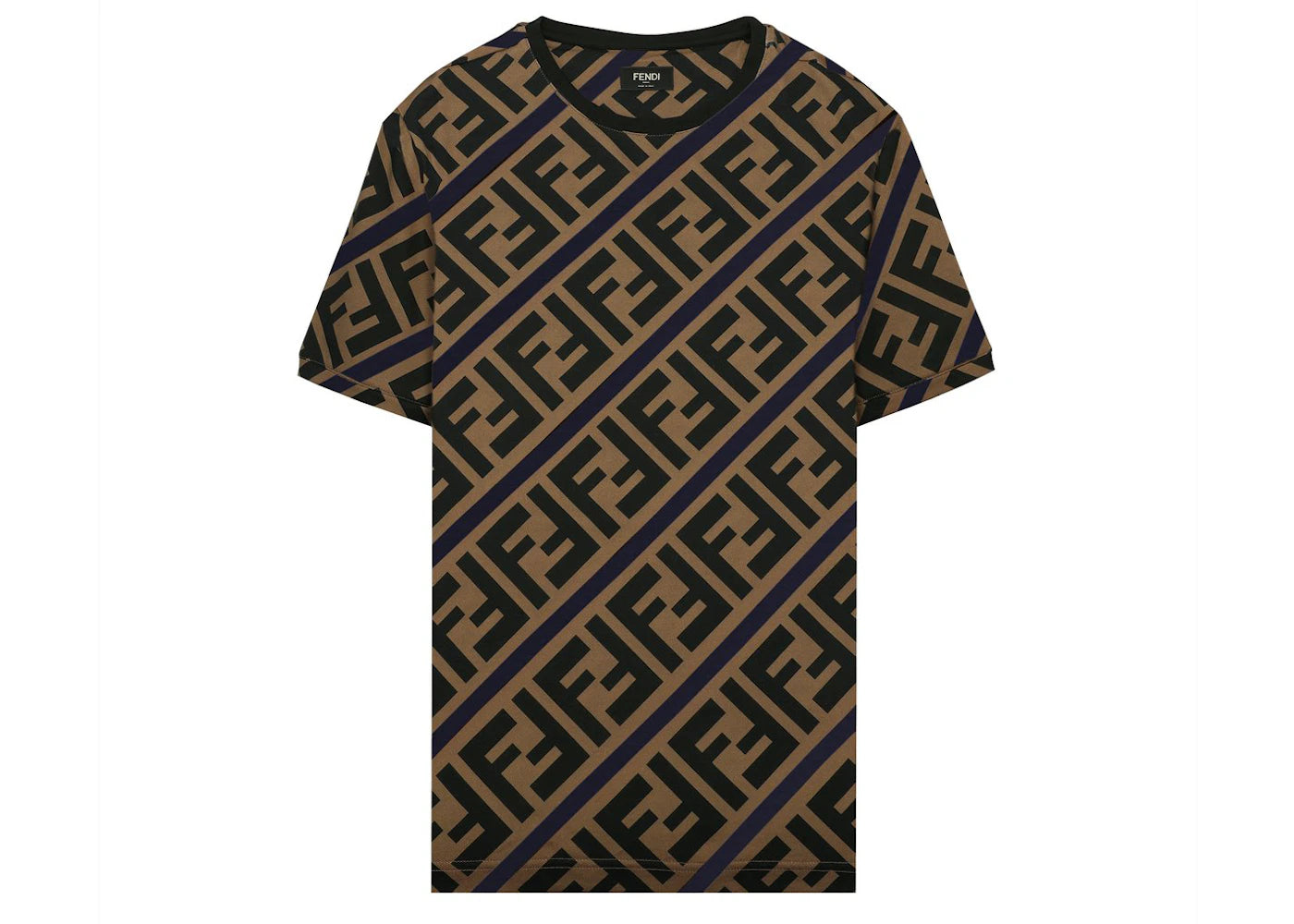 Fendi FF Monogram Printed T-shirt Brown/Navy