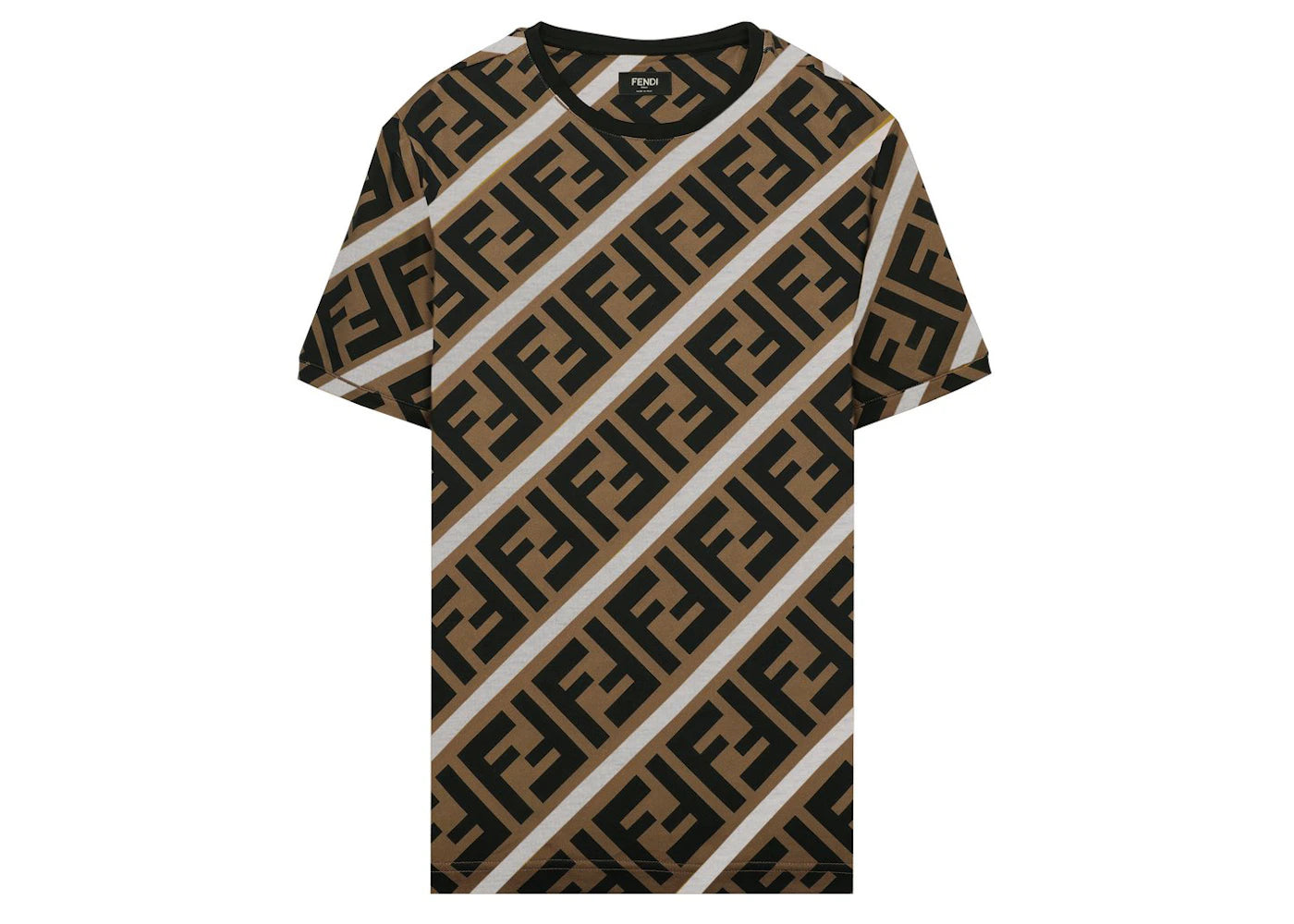 Fendi FF Monogram Printed T-shirt Brown/White