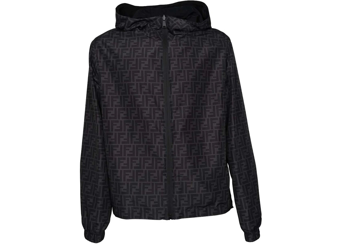 Fendi FF Printed Hooded Jacket Black/Grey