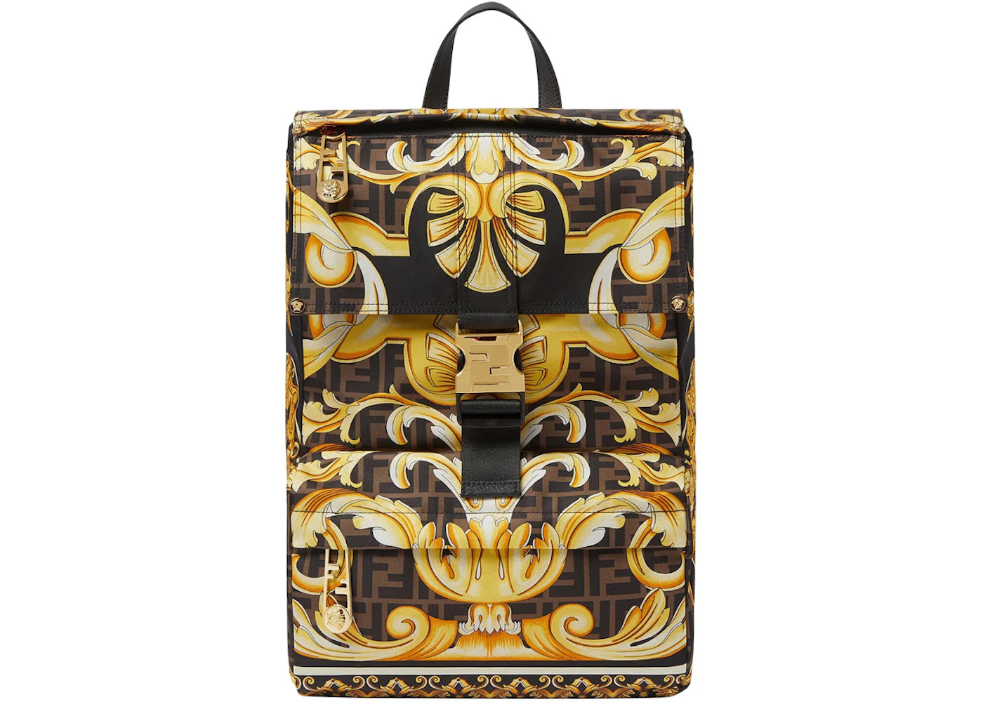 Fendi Fendace Backpack Gold Baroque Print