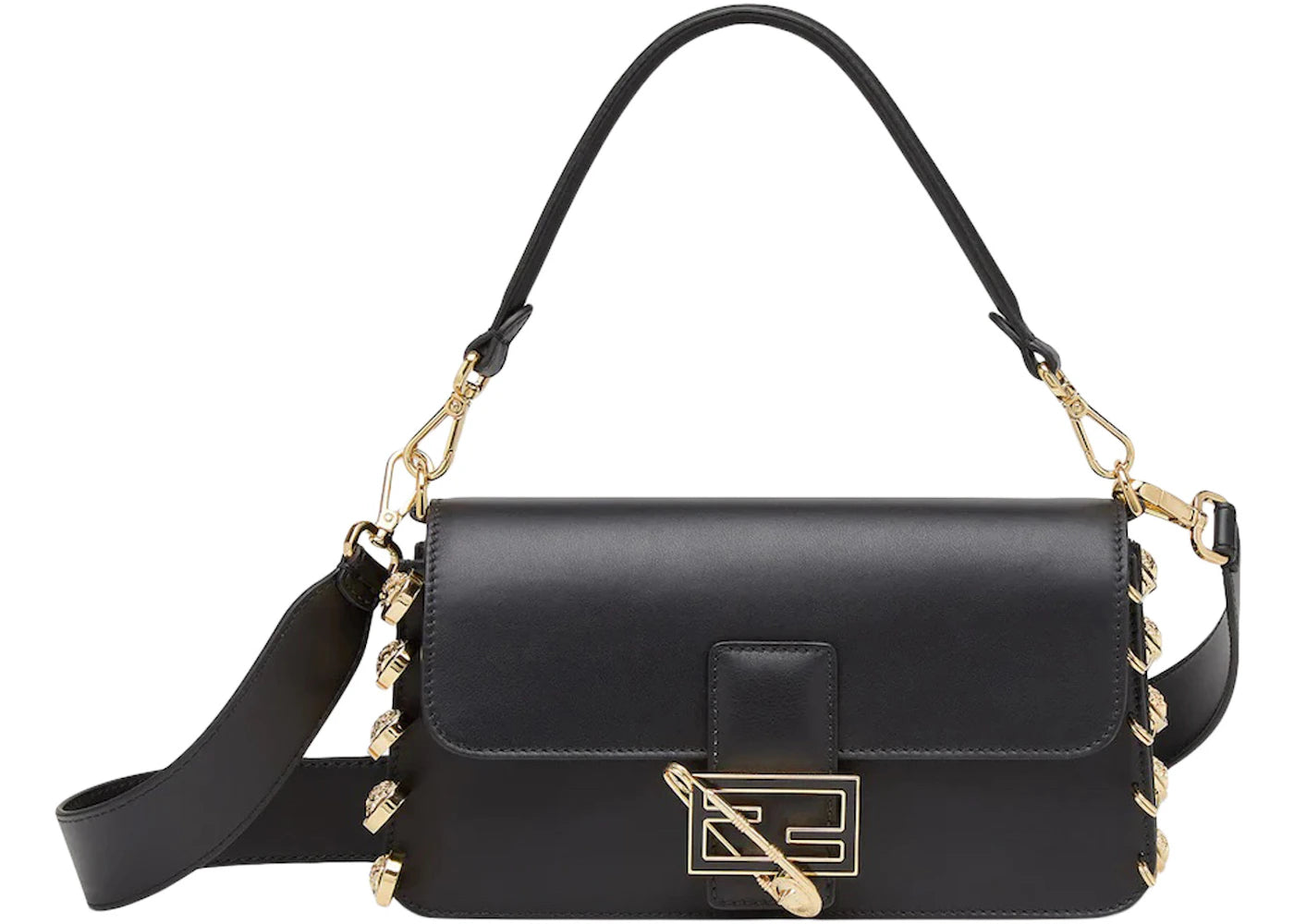 Fendi Fendace Baguette Brooch Black