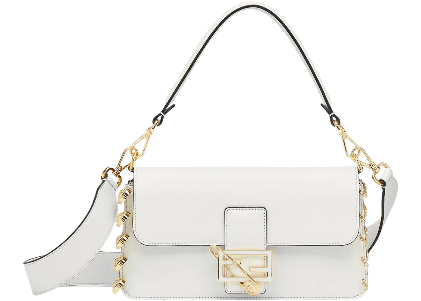 Fendi Fendace Baguette Brooch White