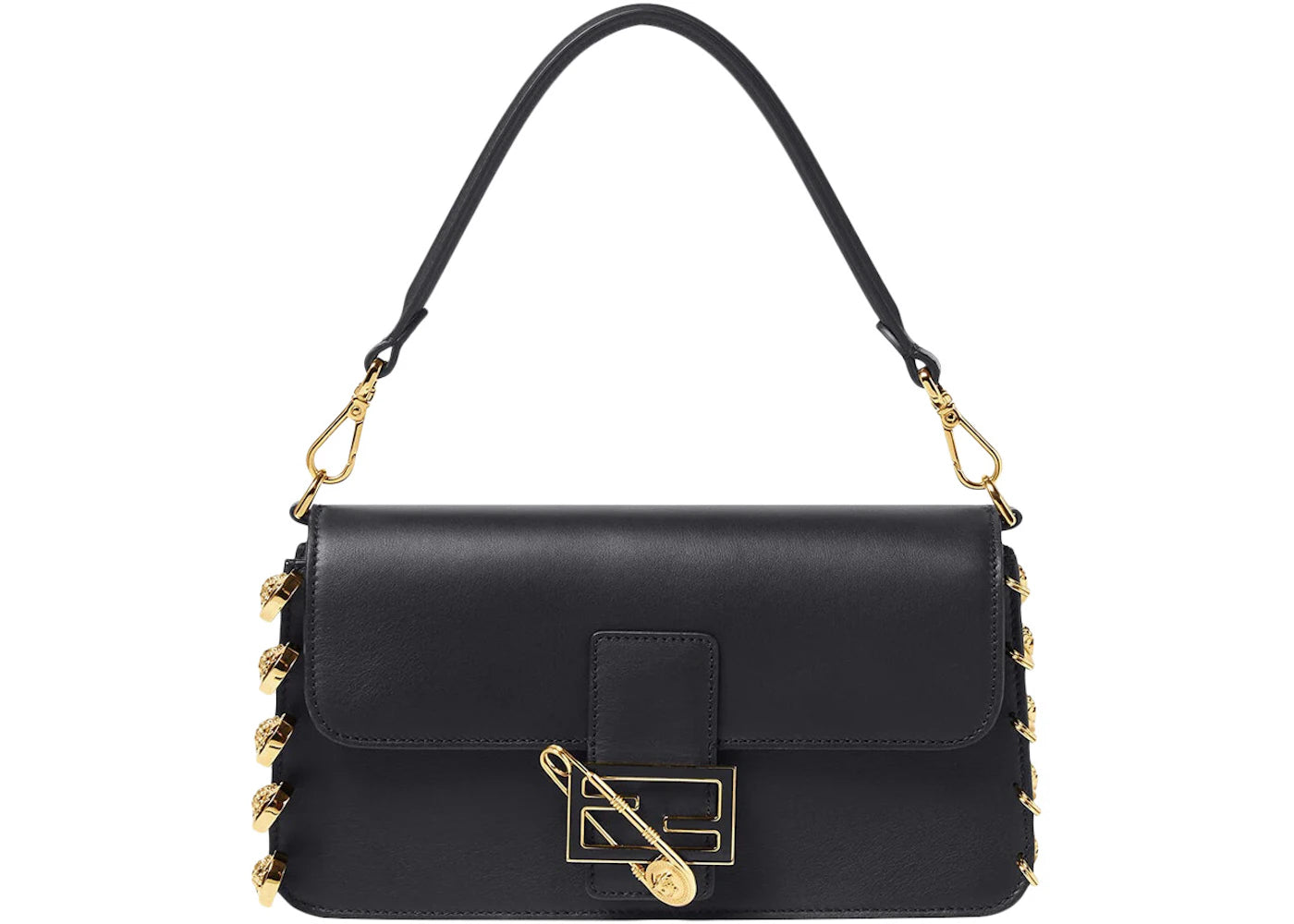 Fendi Fendace Baguette Shoulder Bag Black