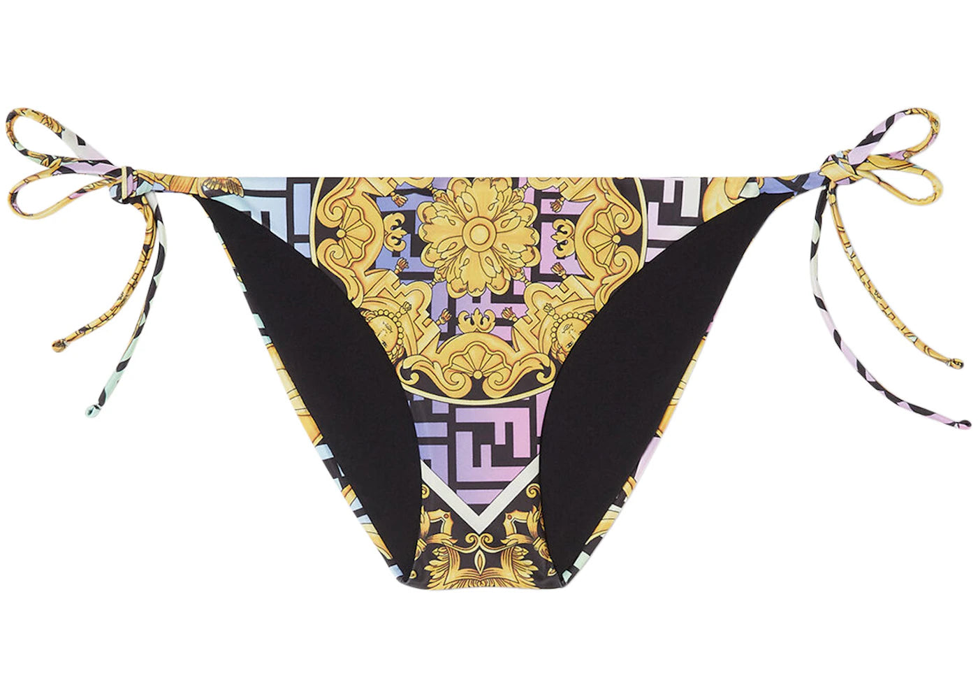 Fendi Fendace Baroque Bikini Bottoms Gold/Multi