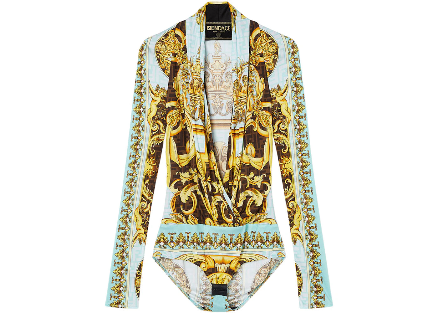 Fendi Fendace Baroque Bodysuit Gold