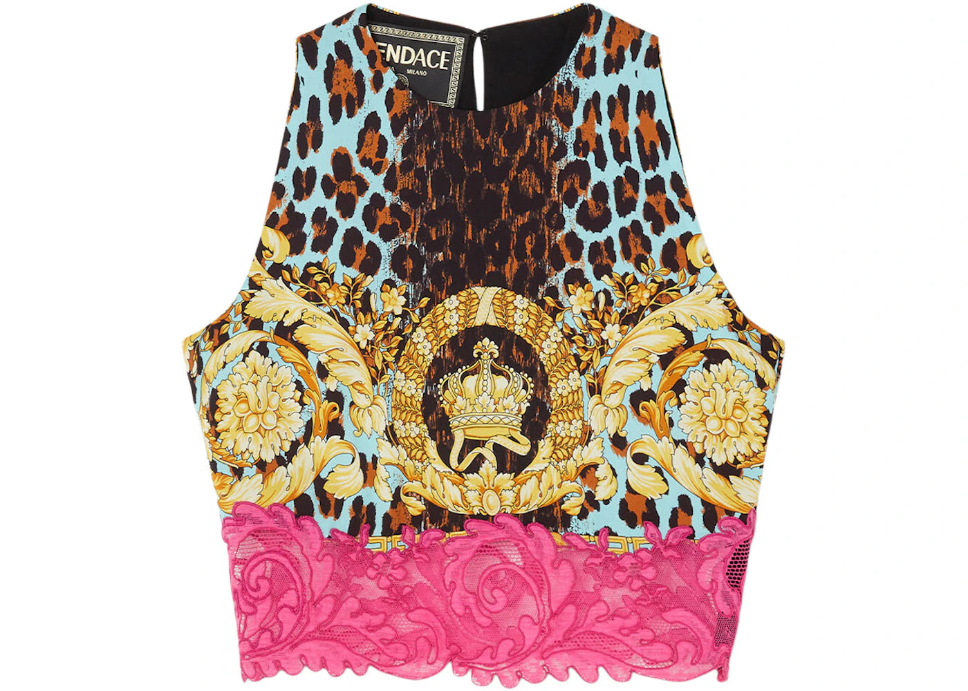 Fendi Fendace Baroque Crop Top Gold