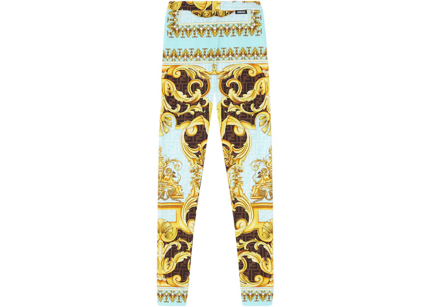 Fendi Fendace Baroque Leggings Gold/Blue