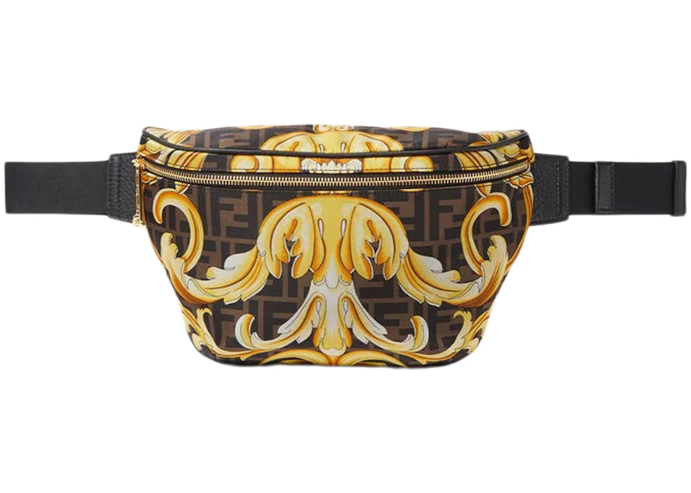 Fendi Fendace Belt Bag Black/Gold Baroque Print