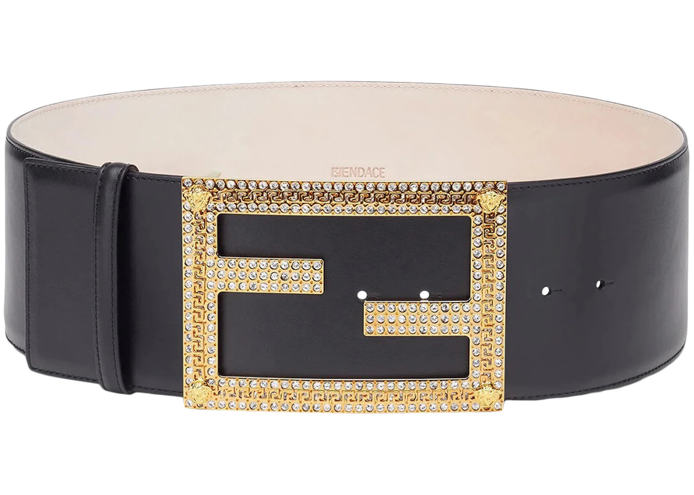 Fendi Fendace Buckle Wide Belt Black