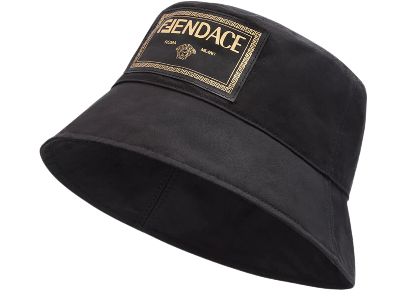 Fendi Fendace Canvas Logo Bucket Hat Black