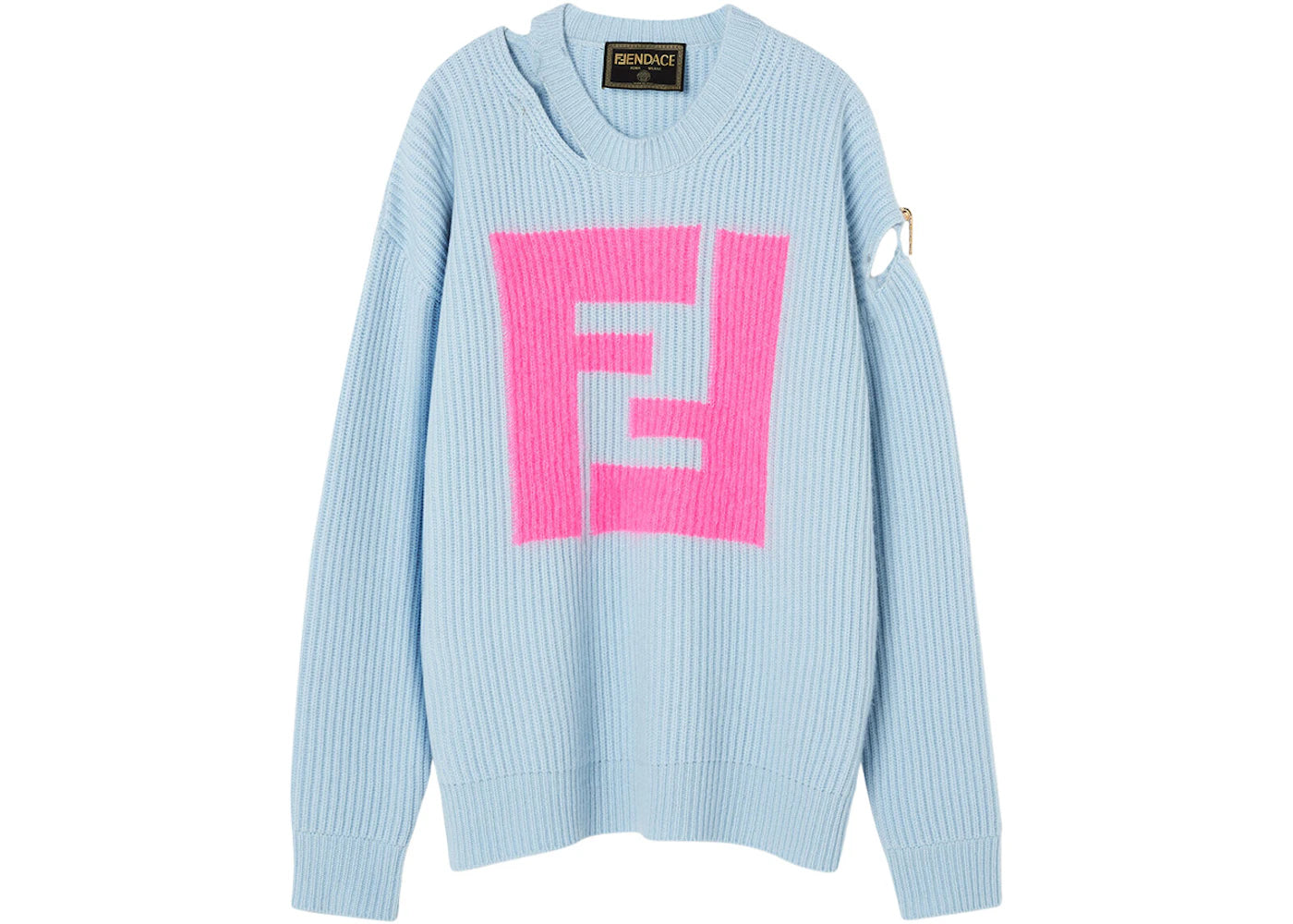 Fendi Fendace Cutout Mens Jumper Blue/Pink