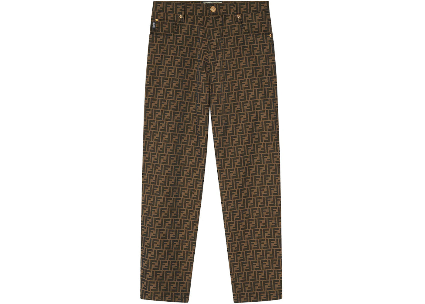 Fendi Fendace FF Flared Jacquard Pants Brown