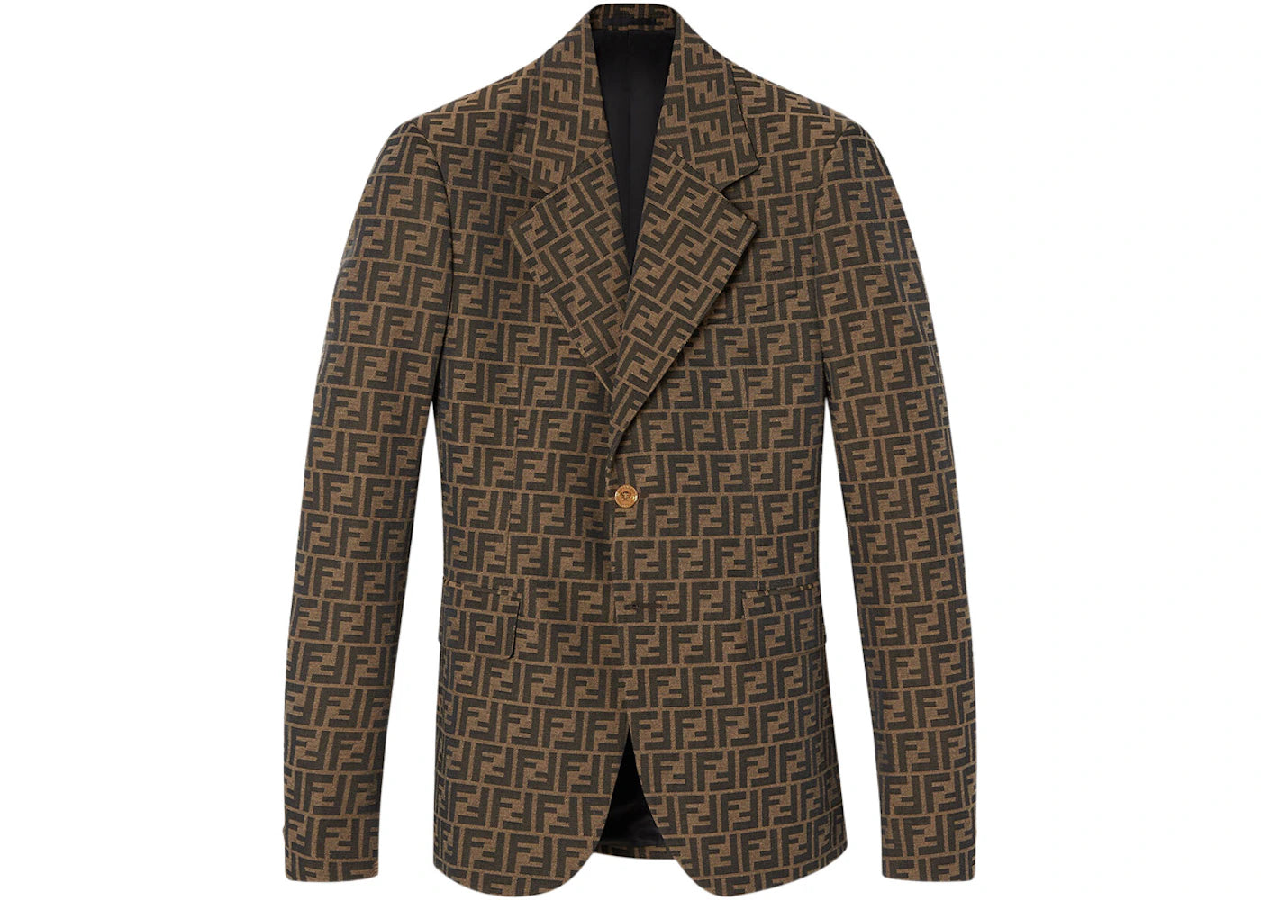 Fendi Fendace FF Jacquard Mens Blazer Brown