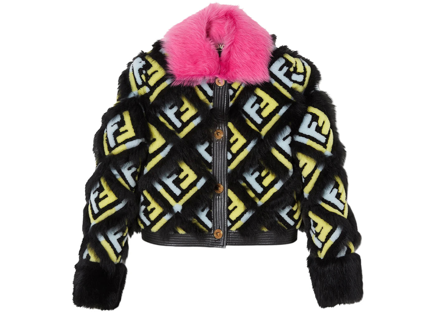 Fendi Fendace FF Shearling Jacket Multicolor