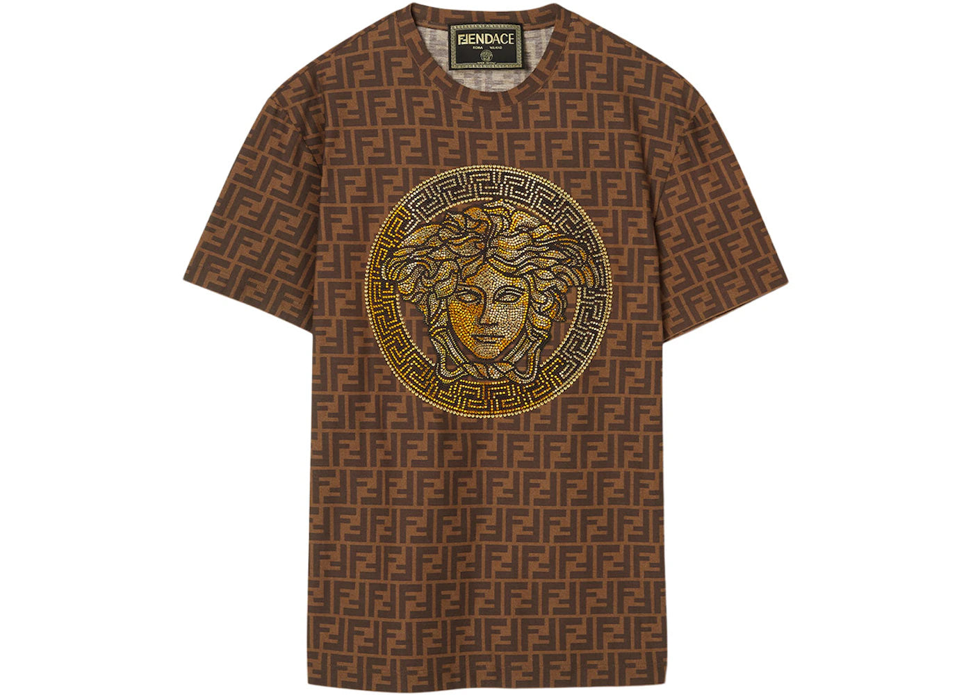 Fendi Fendace FF T-shirt Brown/Gold