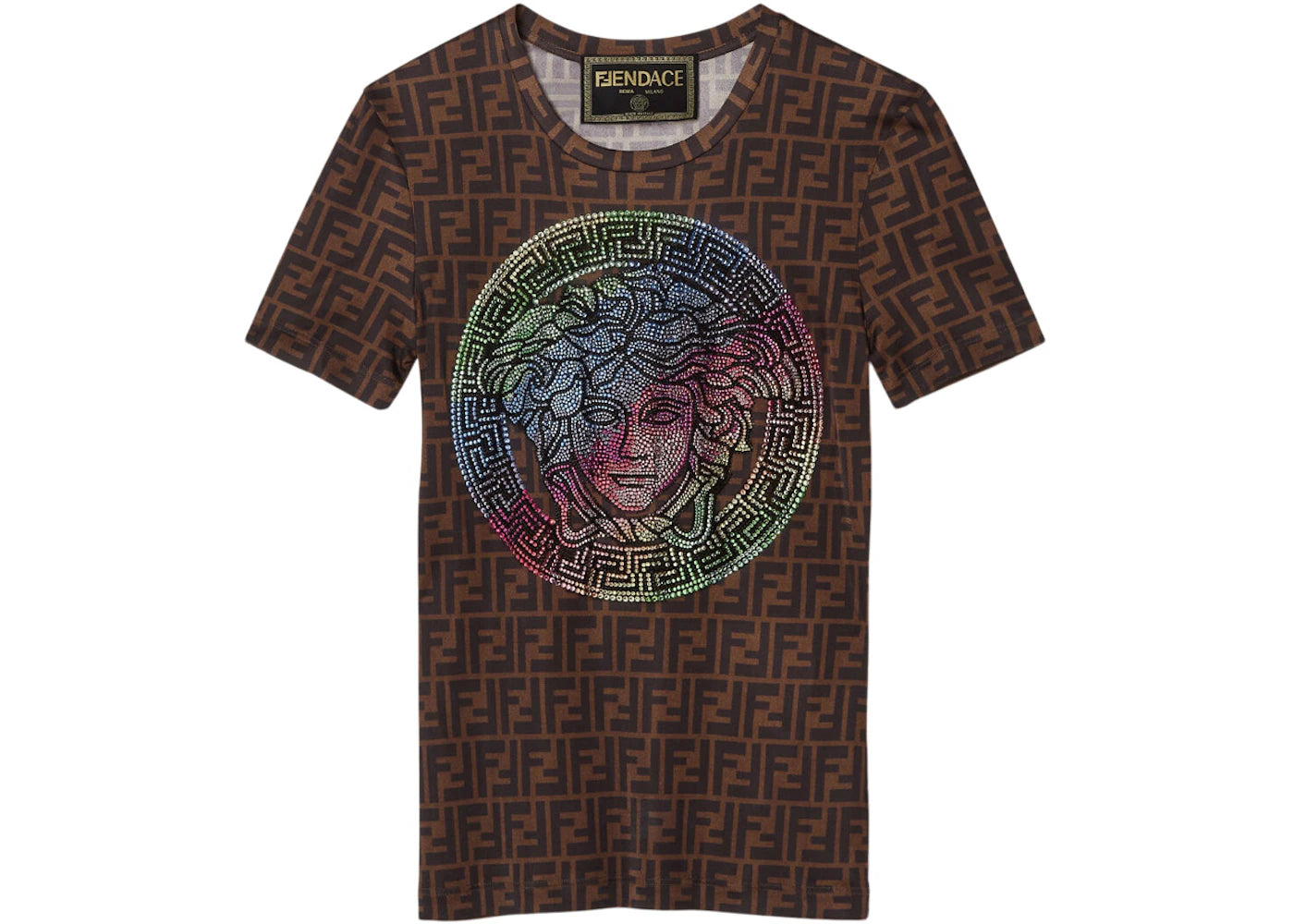 Fendi Fendace FF T-shirt Brown/Multicolor