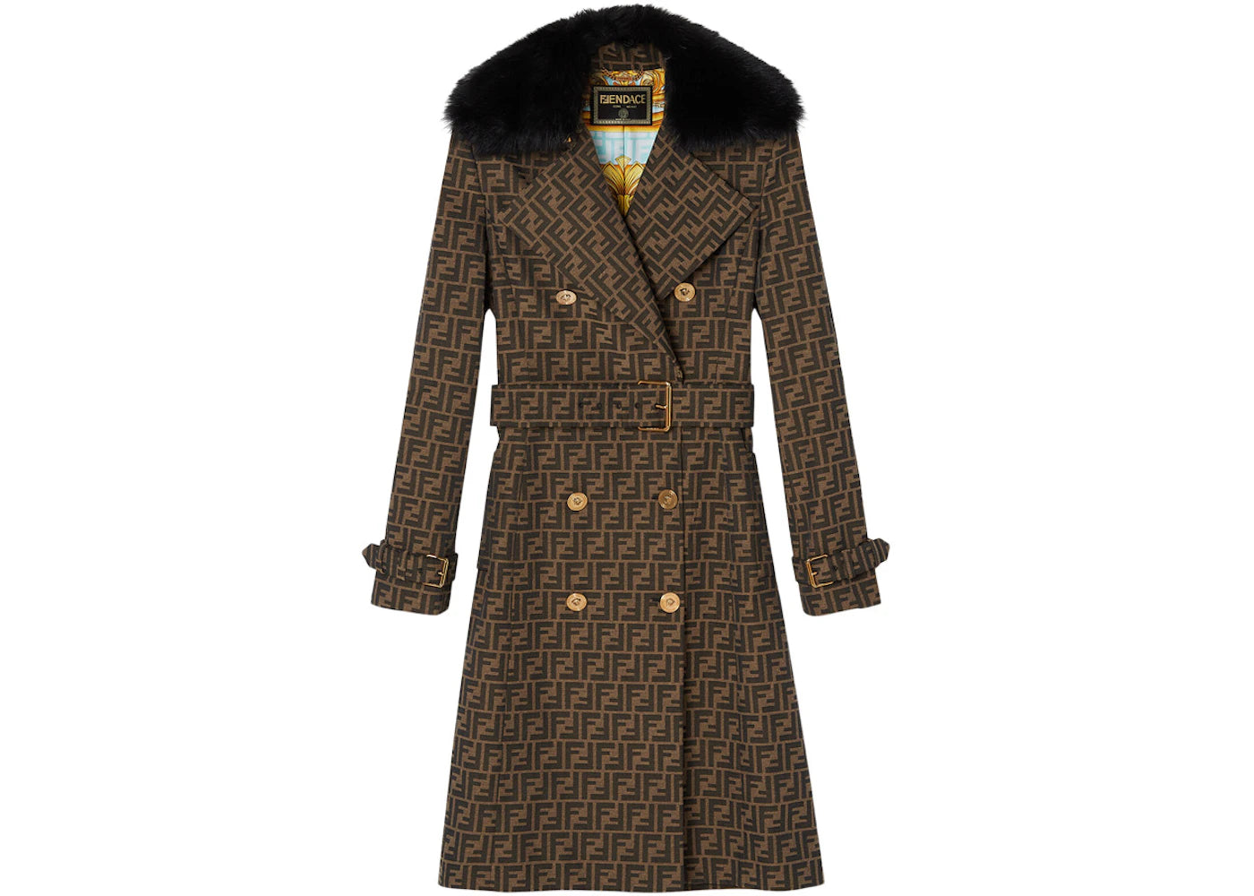 Fendi Fendace FF Trench Coat Brown/Gold