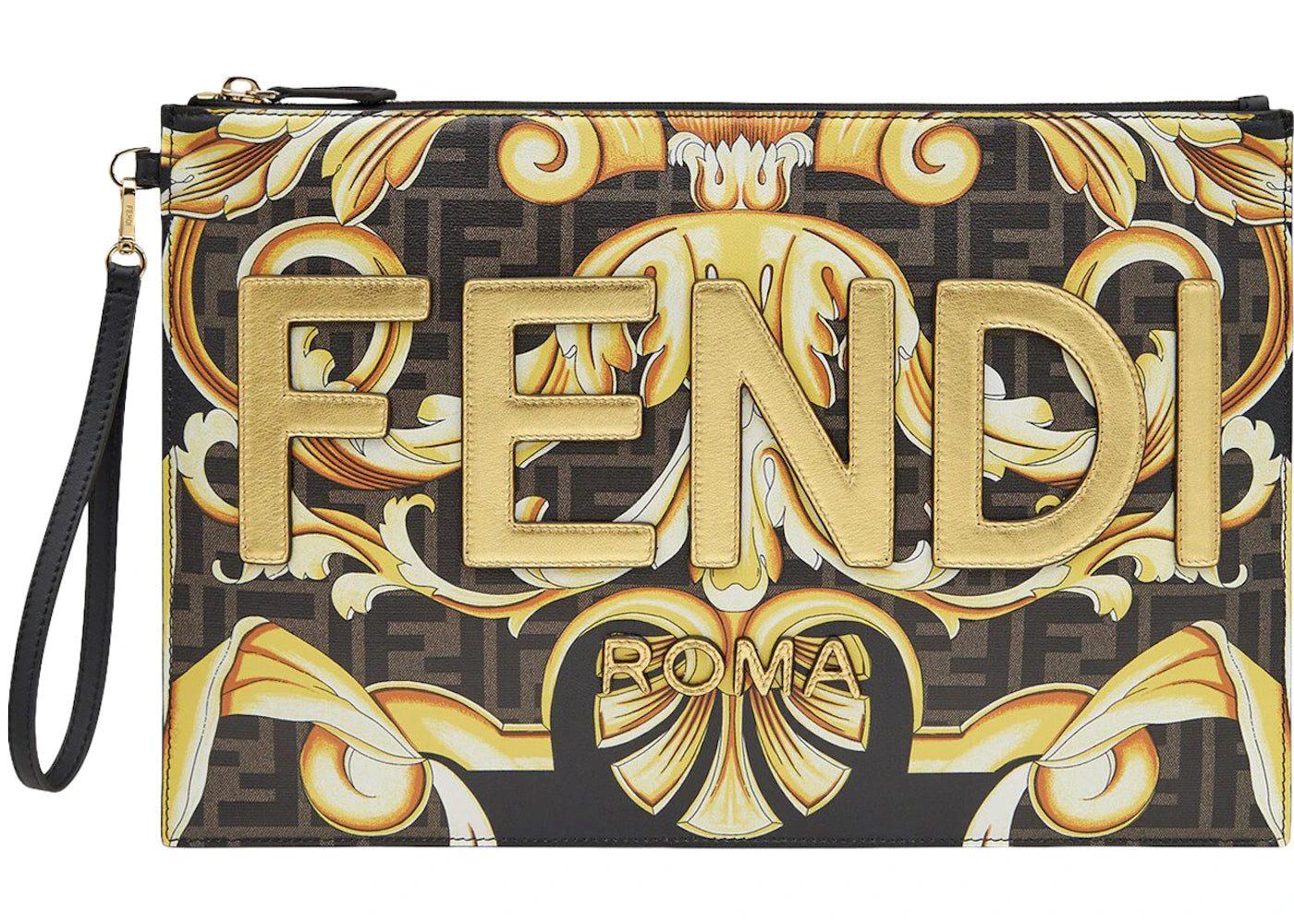 Fendi Fendace Large Flat Pouch Black/Multicolor