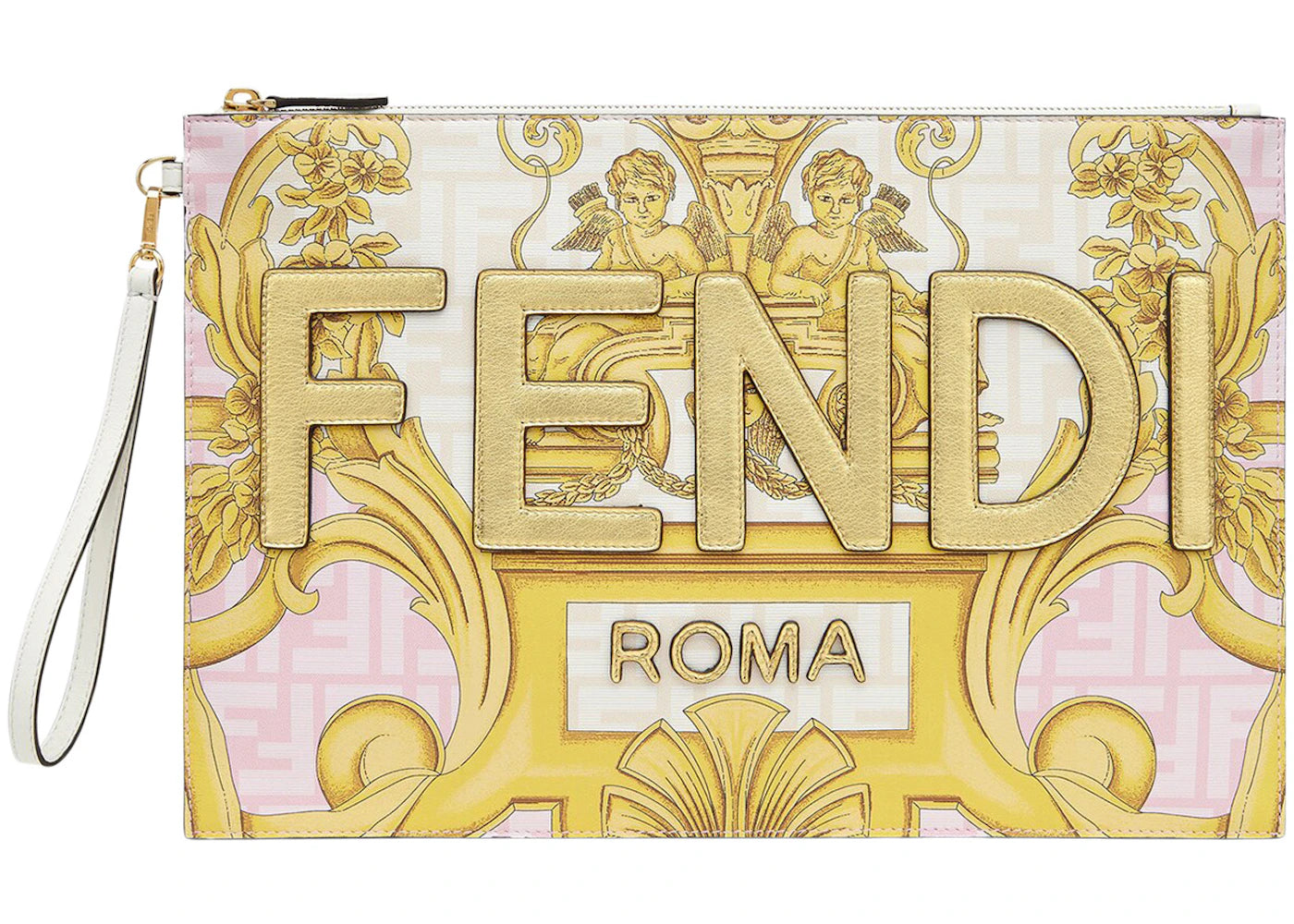 Fendi Fendace Large Flat Pouch White/Multicolor