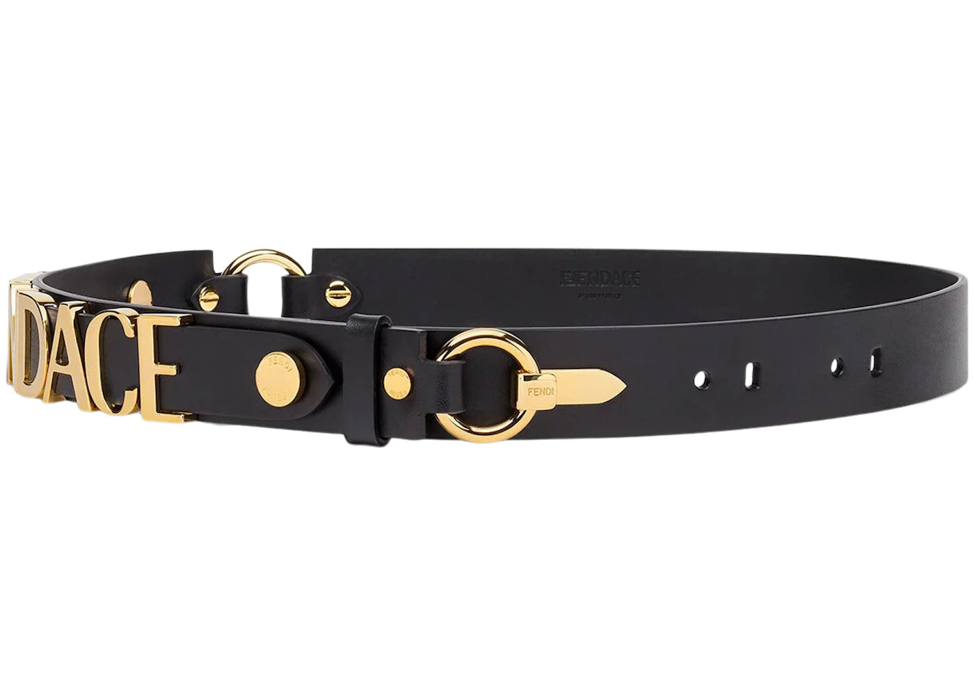 Fendi Fendace Logo Belt Black/Gold