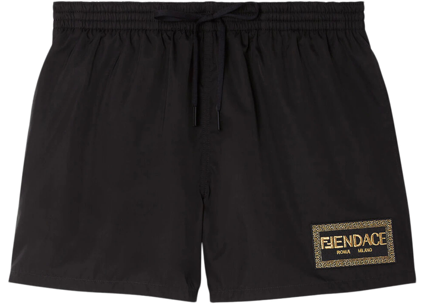 Fendi Fendace Logo Mid-Length Swim Shorts Black