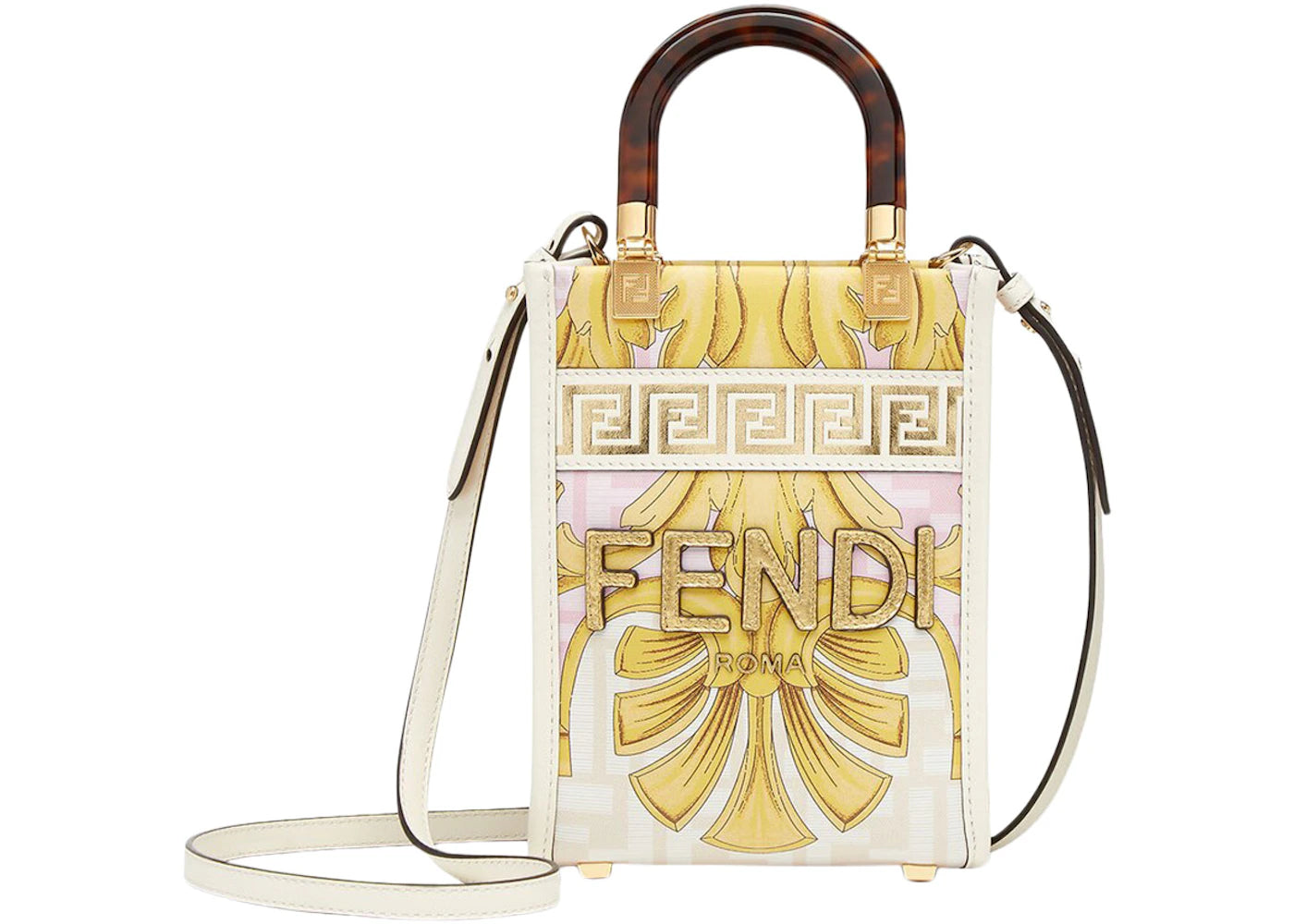 Fendi Fendace Mini Sunshine Shopper White