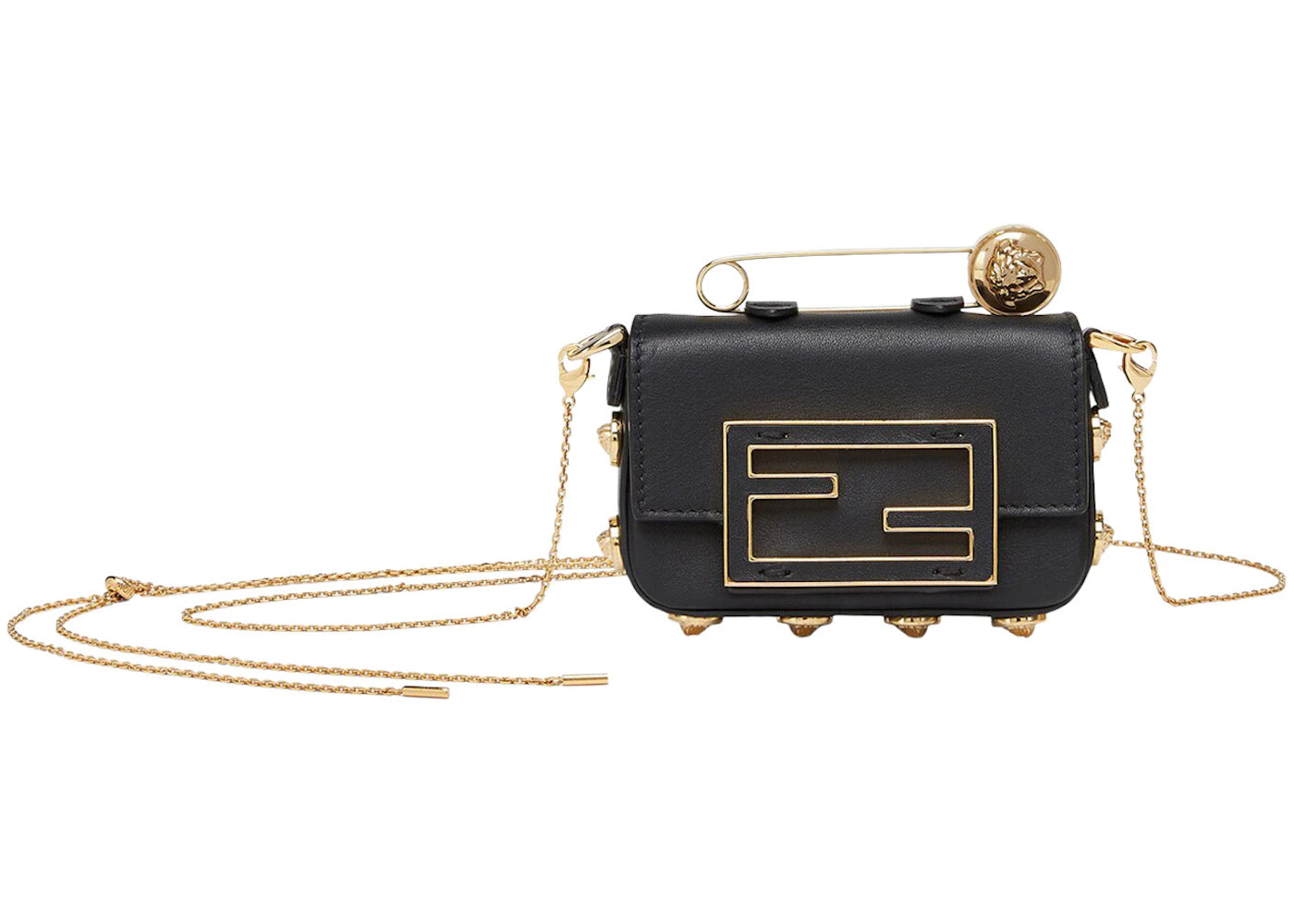 Fendi Fendace Nano Baguette Charm Black