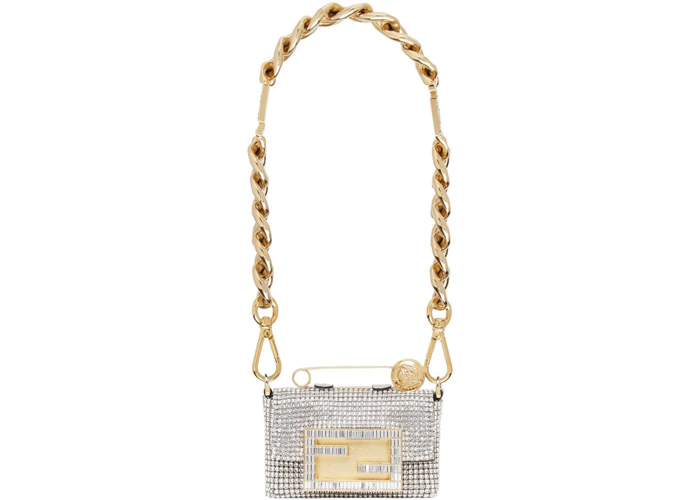 Fendi Fendace Nano Baguette Charm Silver