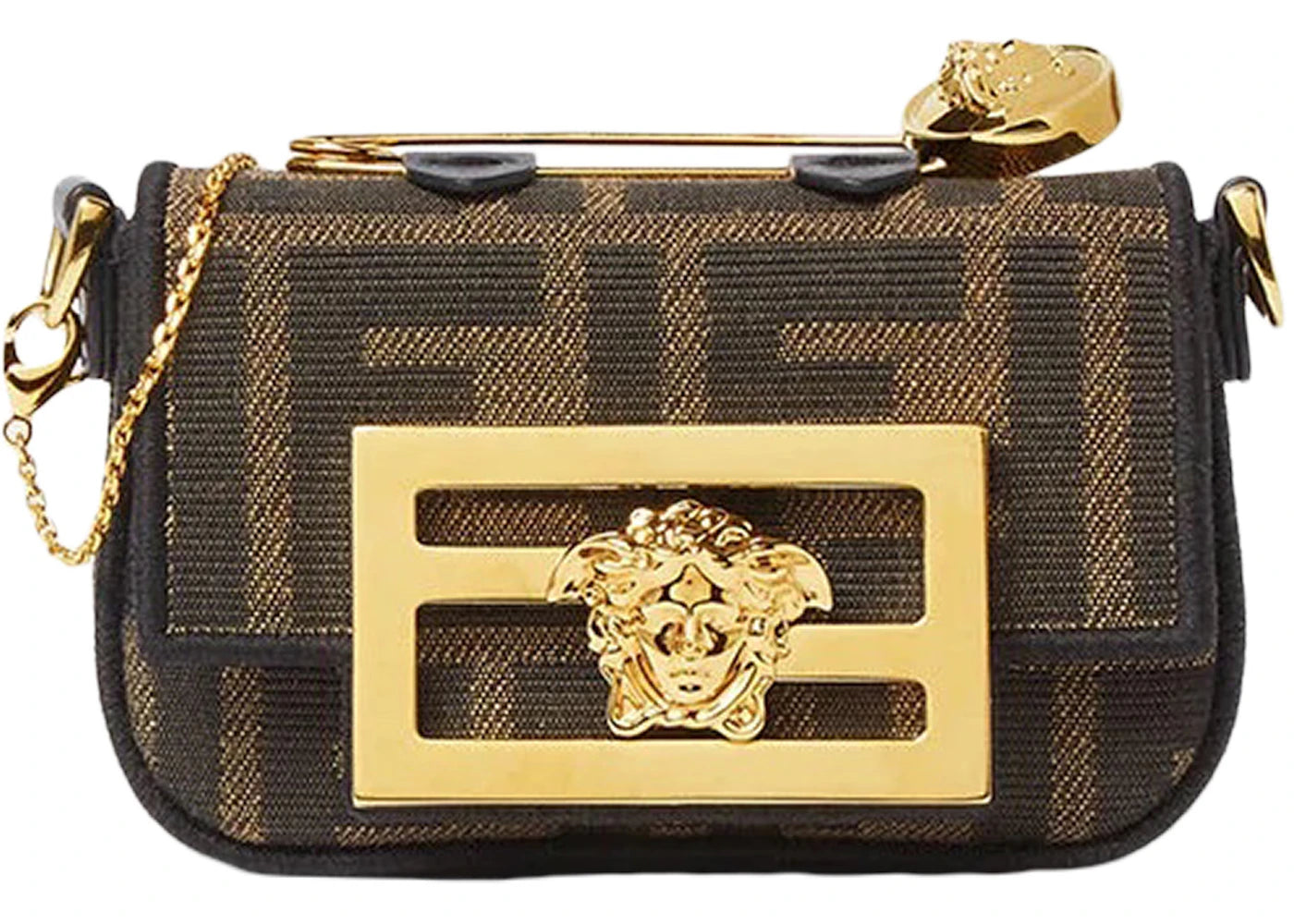 Fendi Fendace Nano Baguette Micro Bag Brown