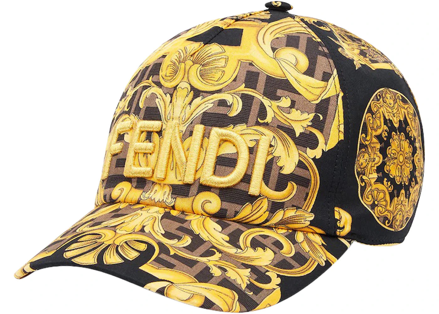 Fendi Fendace Silk Baseball Cap Black/Multicolor