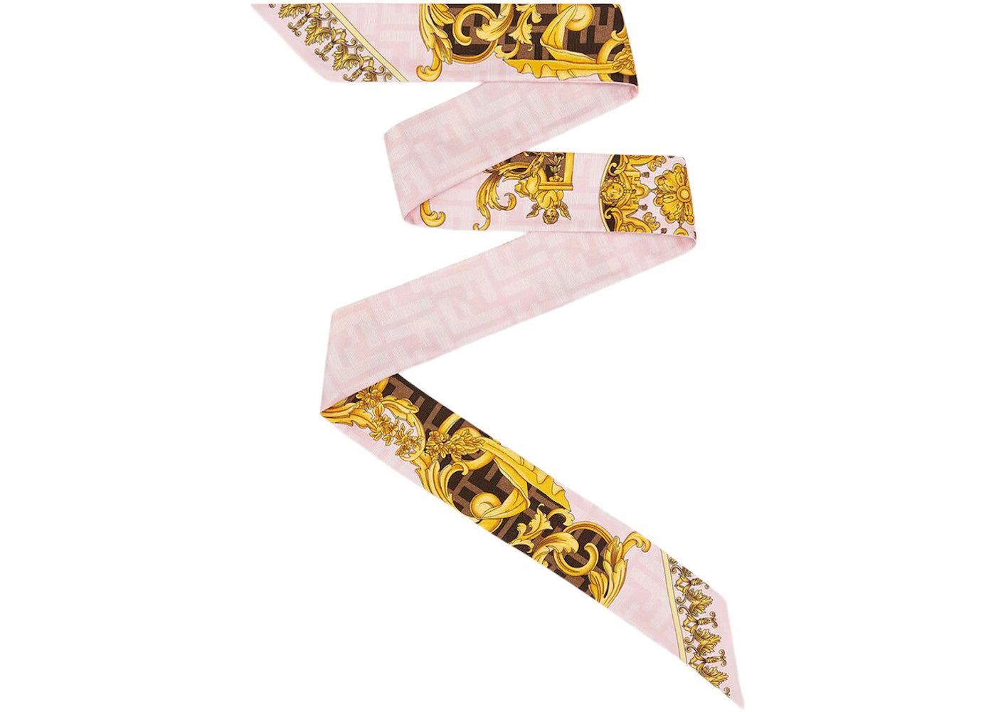 Fendi Fendace Silk Wrappy Bandeau Pink/Multicolor