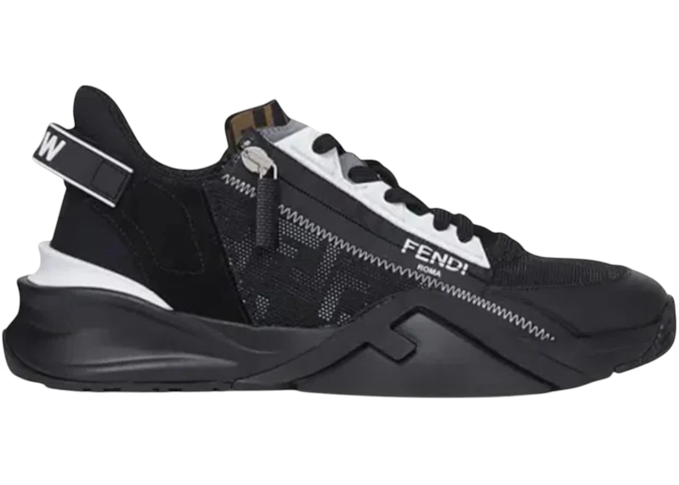 Fendi Flow Slip On Black White