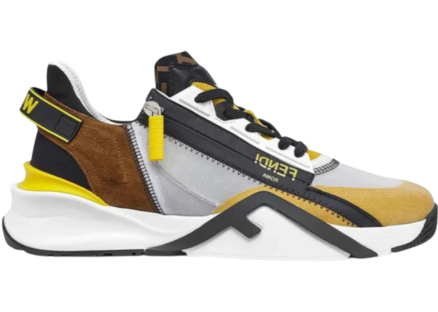 Fendi Flow Slip On Gray Yellow