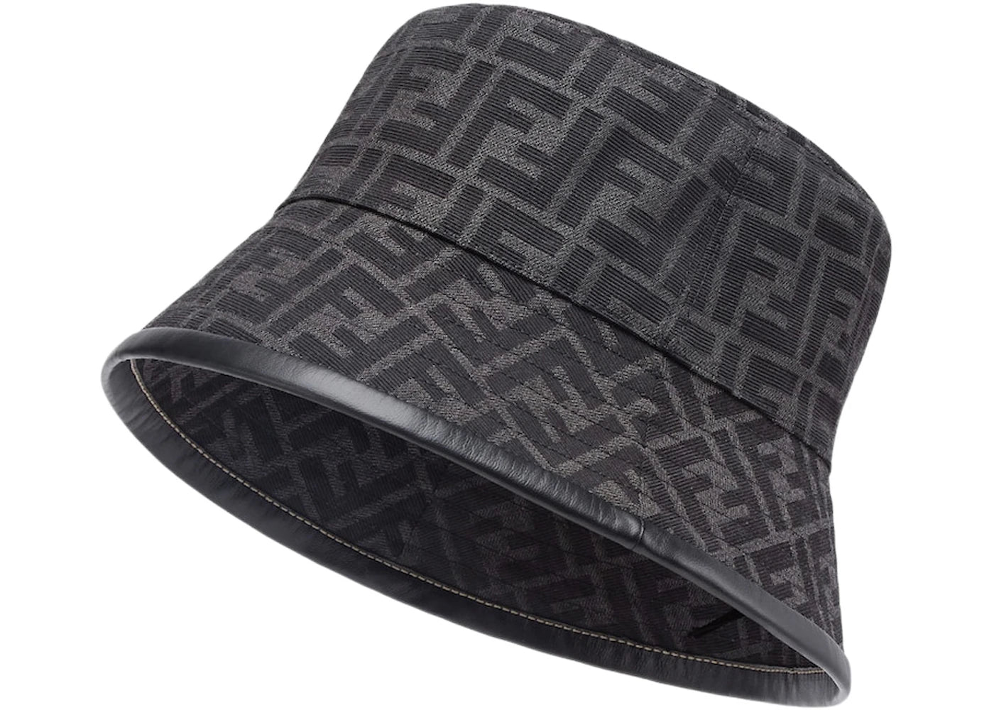 Fendi Jacquard FF Fabric Bucket Hat Black/Grey