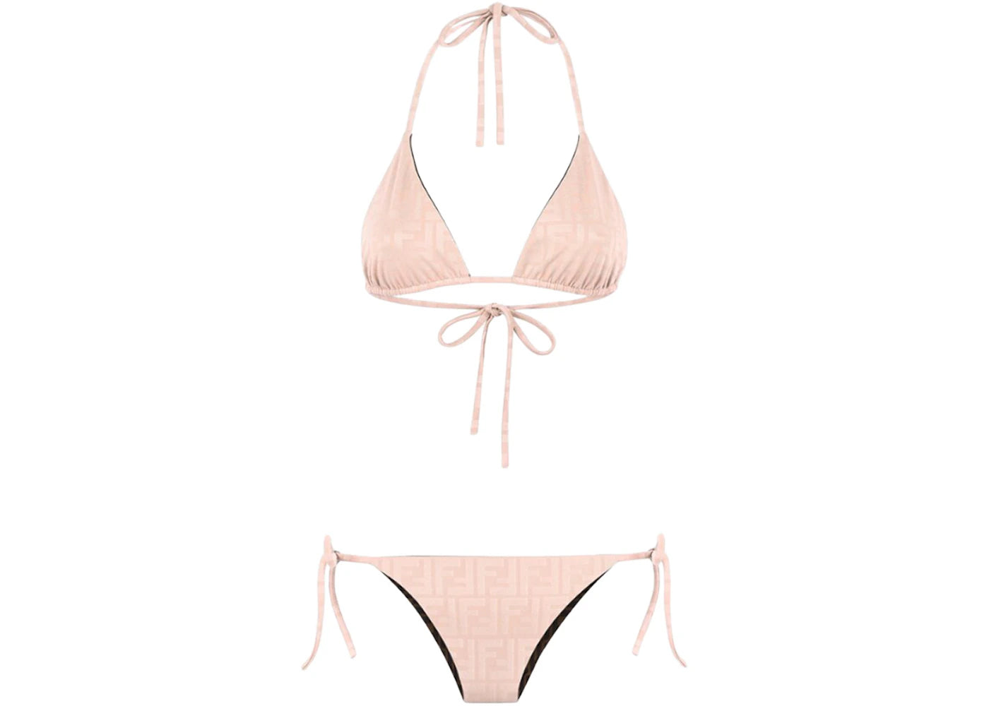 Fendi Jacquard FF Motif Two-Piece Swimsuit Pink