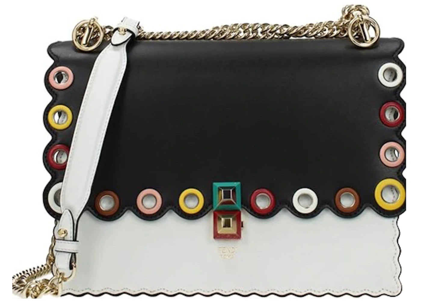 Fendi Kan Liberty Bicolor Shoulder Bag Multicolor