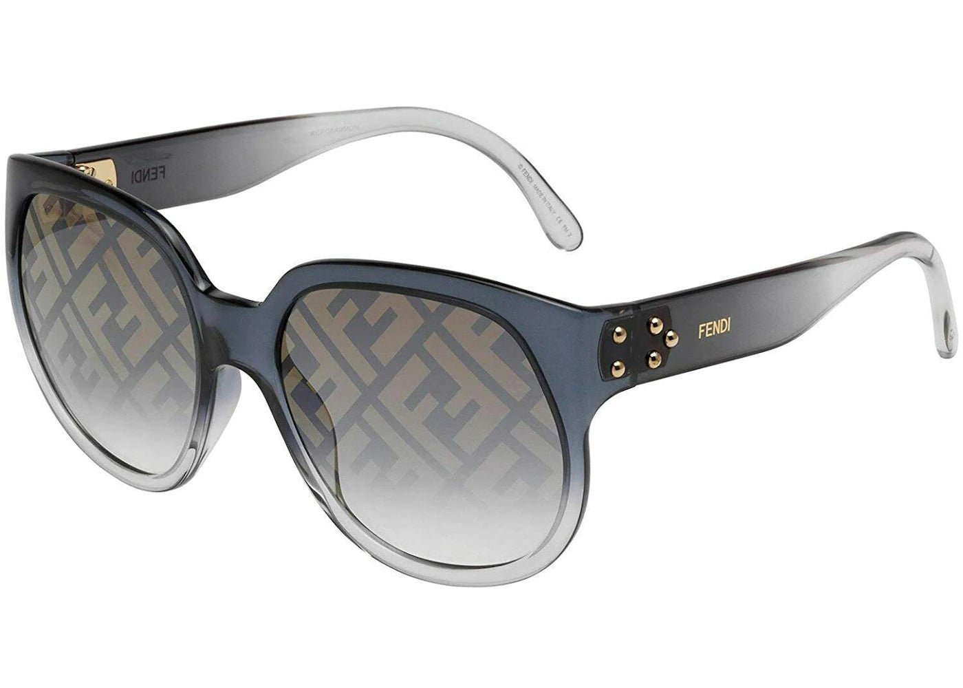 Fendi Logo Mirrored Sunglasses Black (FF 0403/G/S KB77y)