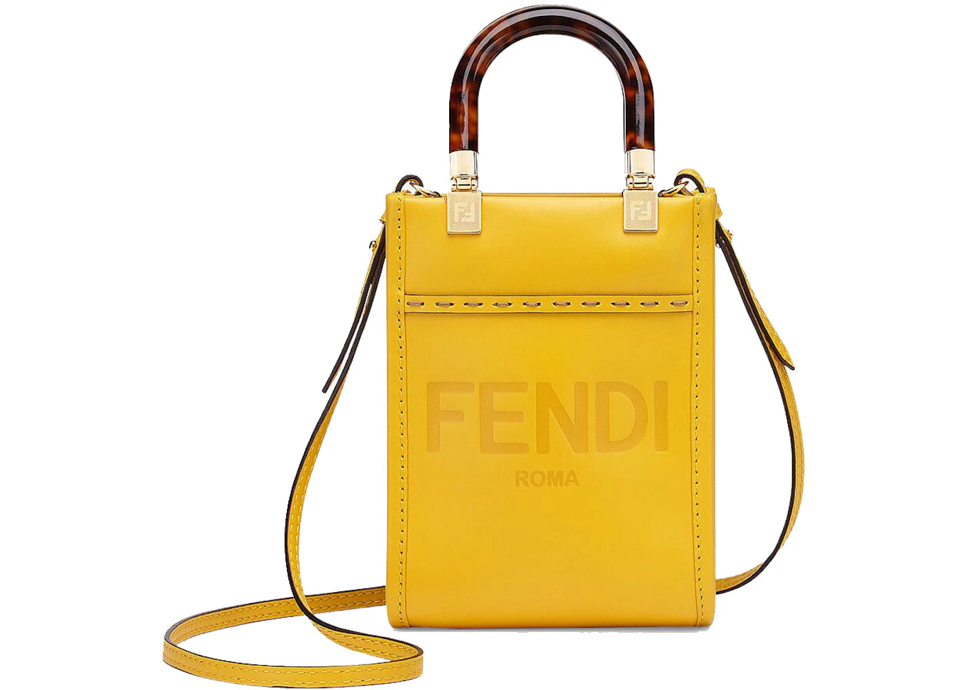 Fendi Mini Sunshine Shopper Yellow