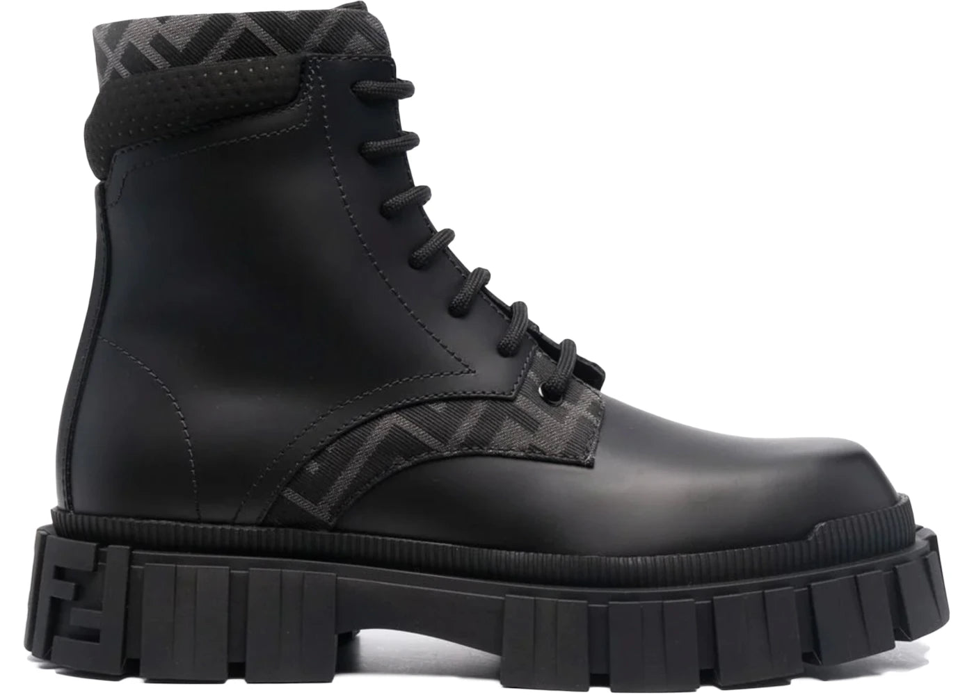 Fendi Force Leather Ankle Boot Black