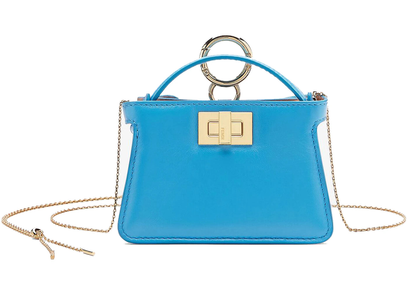 Fendi Nano Peekaboo Charm Crossbody Bag Blue