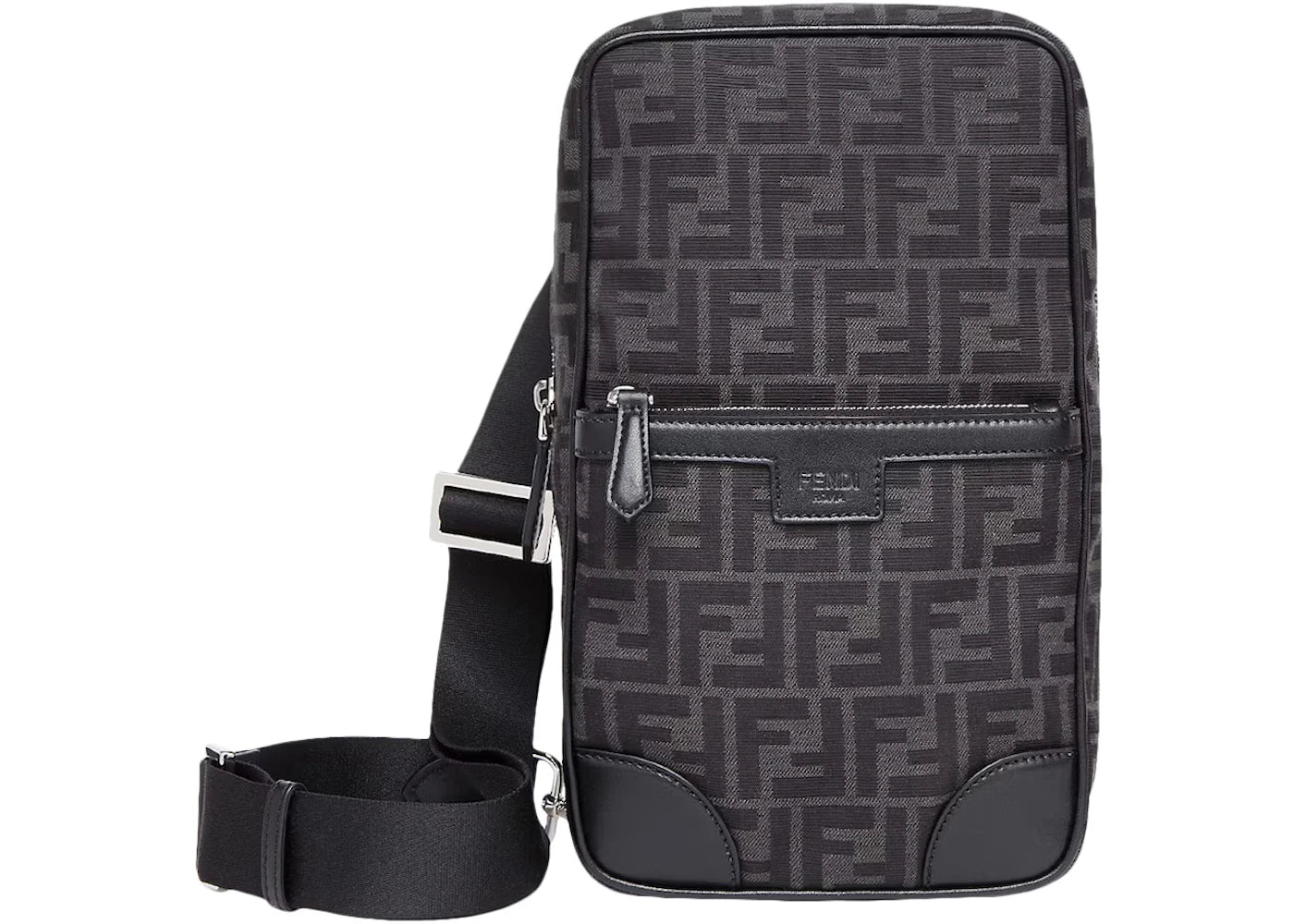 Fendi One-Shoulder Travel Backpack FF Jacquard Fabric Multicolour